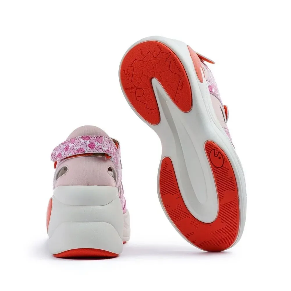 UIN Women's Outdoor Sandal Lightweight Travel Hiking Shoes (Pink Love)